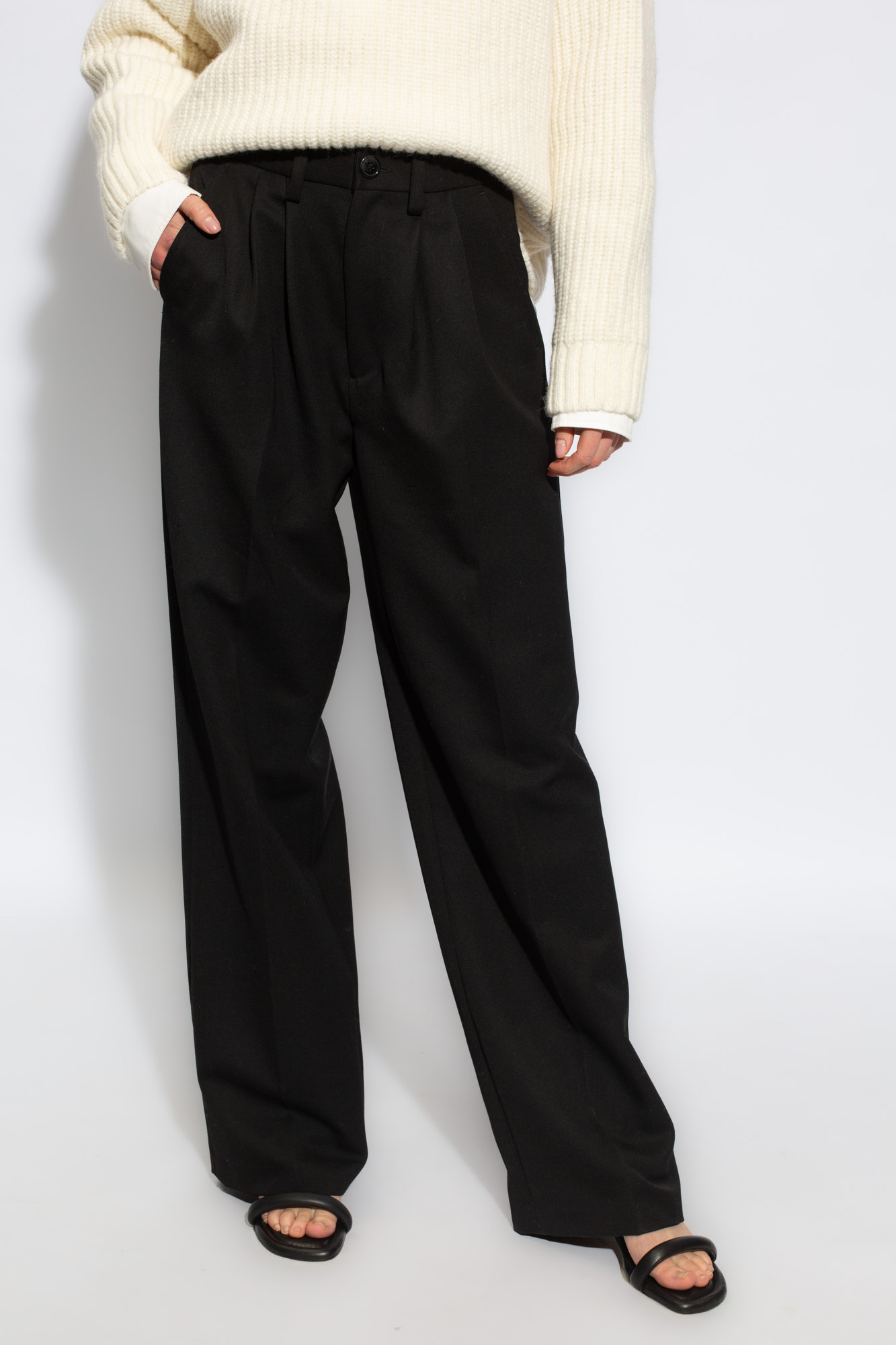 Black Carrie wool trousers Anine Bing GenesinlifeShops